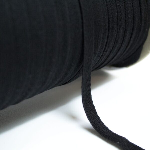 Cinta Palmita de Algodón Negro 10 mm. Rollo de 100 mts