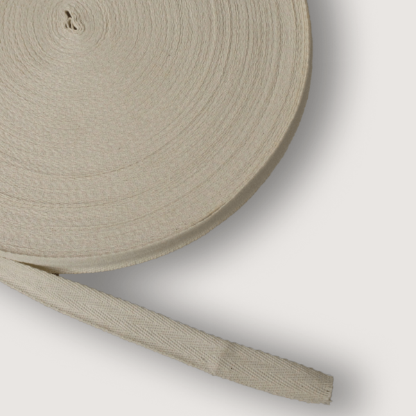 Cinta Palmita de Algodón Crudo 20 mm. Rollo de 100 mts